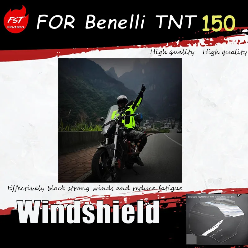 

Ветровое стекло для Benelli TNT150, передний ветрозащитный экран, защитный экран для груди, панель ветрового стекла, импортное стекло