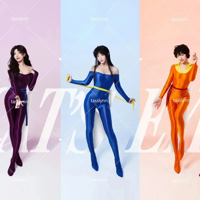 QQ34Cat's Eye Tam Hitomi Ai 의상 Rui KISUGI Sylia Bodysuit Alexia Chamade Zentai Suit with Belt