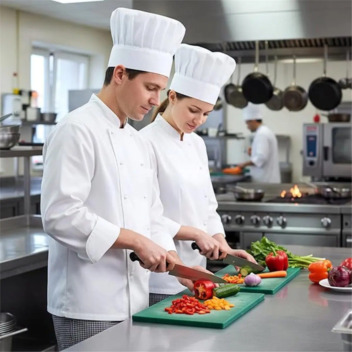 2026 New 2pcs Professional Chef Hats,Adjustable Chef Hat ,Elastic Cotton Chef Hat Kitchen Cooking Hats Cap Party Baking