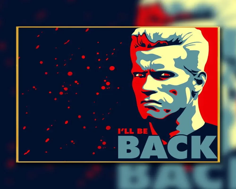 A65 Silk Poster Home Decoration Arnold Schwarzenegger Gigantic I'LL BE BACK Wall Art Christmas Gift