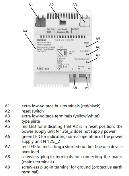 KNX/EIB 5WG1125-1AB02 160ma حافلة الاختناق امدادات الطاقة وحدة بناء ذكية نظام الفندق الذكي KNX نظام المنزل الذكي