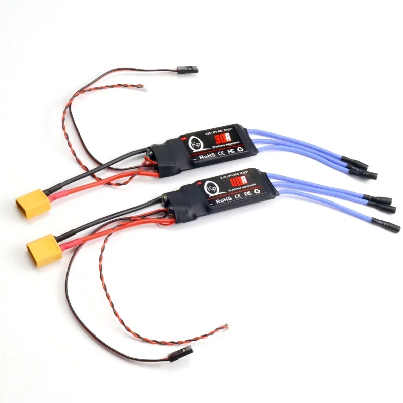 Controlador eletrônico de velocidade esc sem escova 30a 40a com 5v 3a ubec 3.5mm cabeça de banana para rc fpv quadcopter helicóptero 2-4s compatível