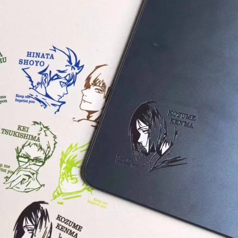 Kuguri Kenma Hinata Shoyo Kageyama Tobio pegatinas de transferencia periférica de Anime, auriculares impermeables para teléfono móvil, decoración de cuaderno