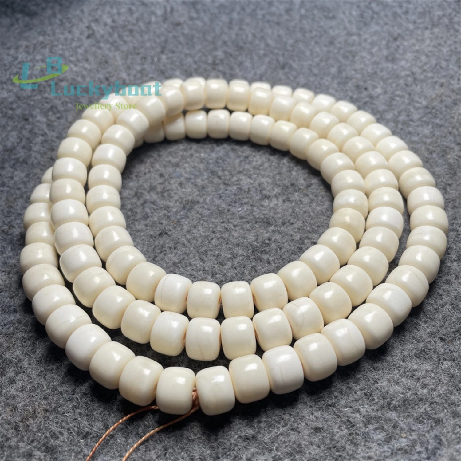 

Natural Tibetan Oil Moisturizing Deer Bone 108 Barrel Beads Bracelet Jewelry Beads White Camel Bone Vintage Men's and Women's St