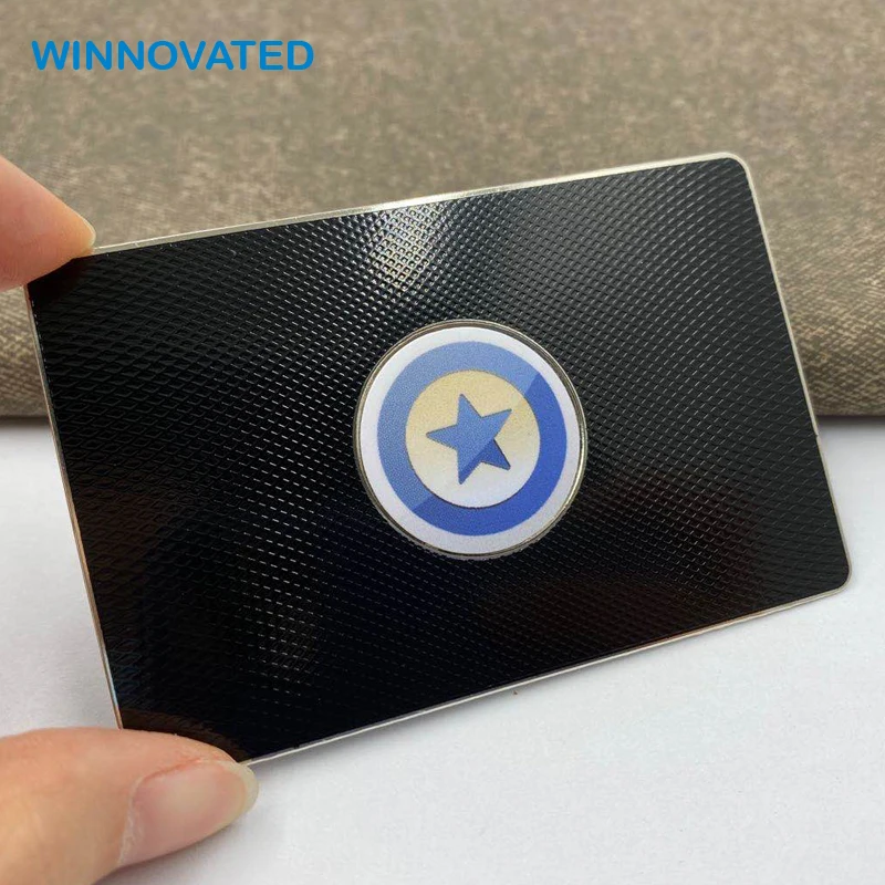 Customized product Rfid 125khx Premium Black Business PVC Hybrid NFC Metal Card 3 Colors SHENZEN