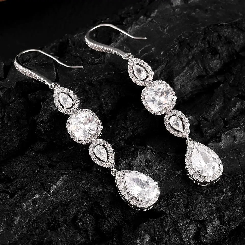 ZAKOL Wassertropfen Micro Intarsien Zirkon Elegante Exquisite Baumeln Ohrringe Für Frauen Klassische Mode Charme Schmuck Zubehör – Detail 5