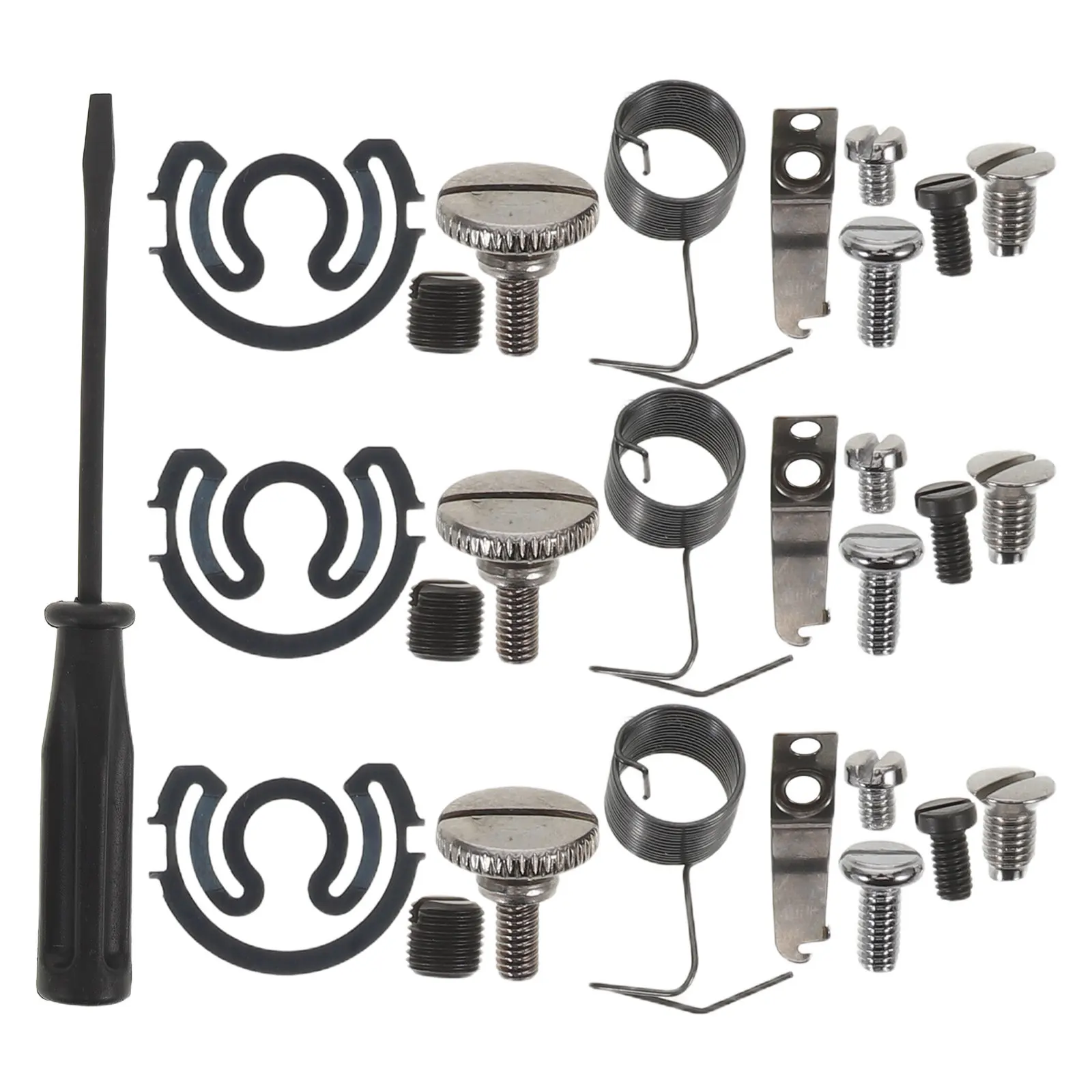 

Набор для ремонта швейных машин: металлические крепежные элементы, сменные винты для игольной пластины, усиленные пружины для шпулек, простое обслуживание