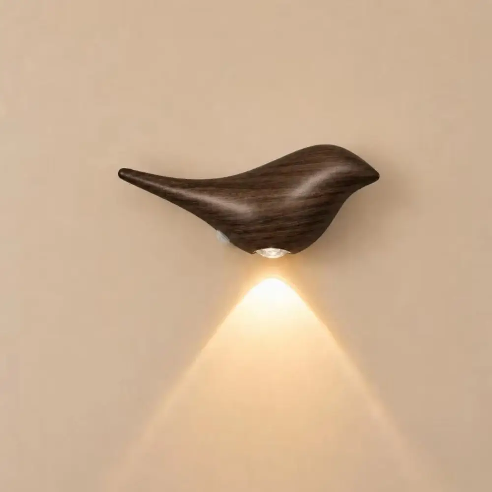 Warm Glow LED Bird Sconce Dimmable Waterproof Bird Shaped Decorative Lamp Cordless Install Touch Switch Magnetic Wall Lamp