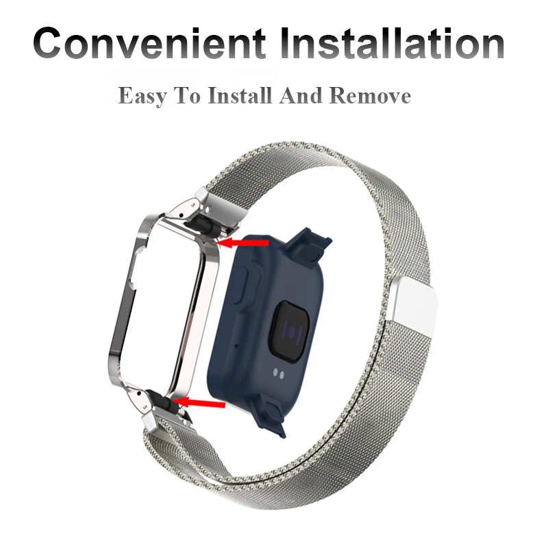 Cinturino in metallo per Xiaomi Mi Watch Lite Band Redmi Watch 2 Lite con custodia protettiva paraurti bracciale ad anello magnetico per Redmi Watch