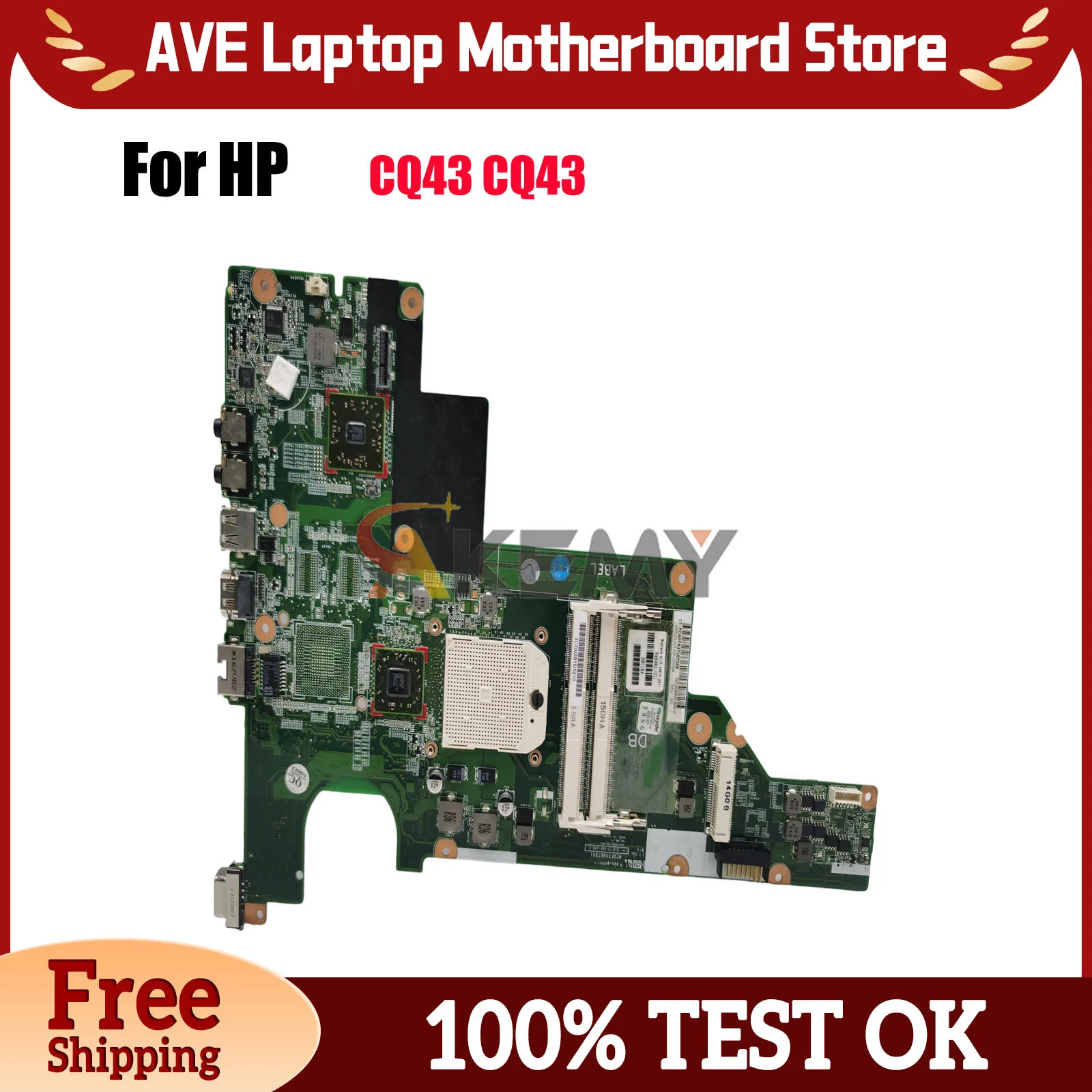 

Материнская плата для ноутбука HP 430 630 631 CQ43 CQ57, 646981-001 646982-001 HM65 DDR3 DIS протестирована нормально