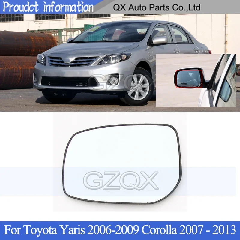 

CAPQX Rearview Mirror Glass Lens For Toyota Yaris 2006-2009 Corolla 2007 - 2013 Side Mirror Lens With blind spot light Heating