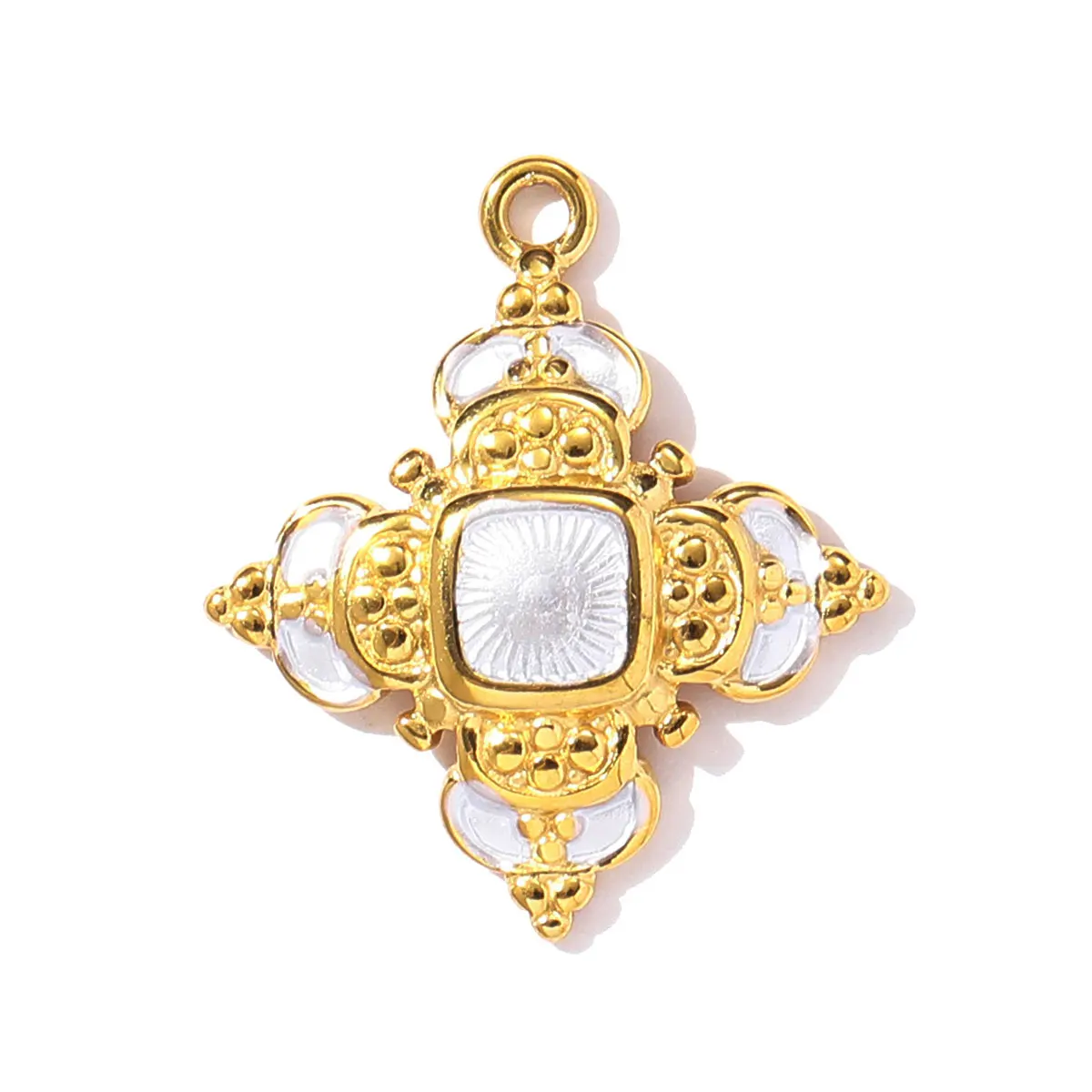 3 قطعة/الوحدة فريش ريترو الفولاذ المقاوم للصدأ القلب الشمس قلادة قلادة المينا الأفعى الصليب DIY القرط سحر امرأة الحب مجوهرات #5