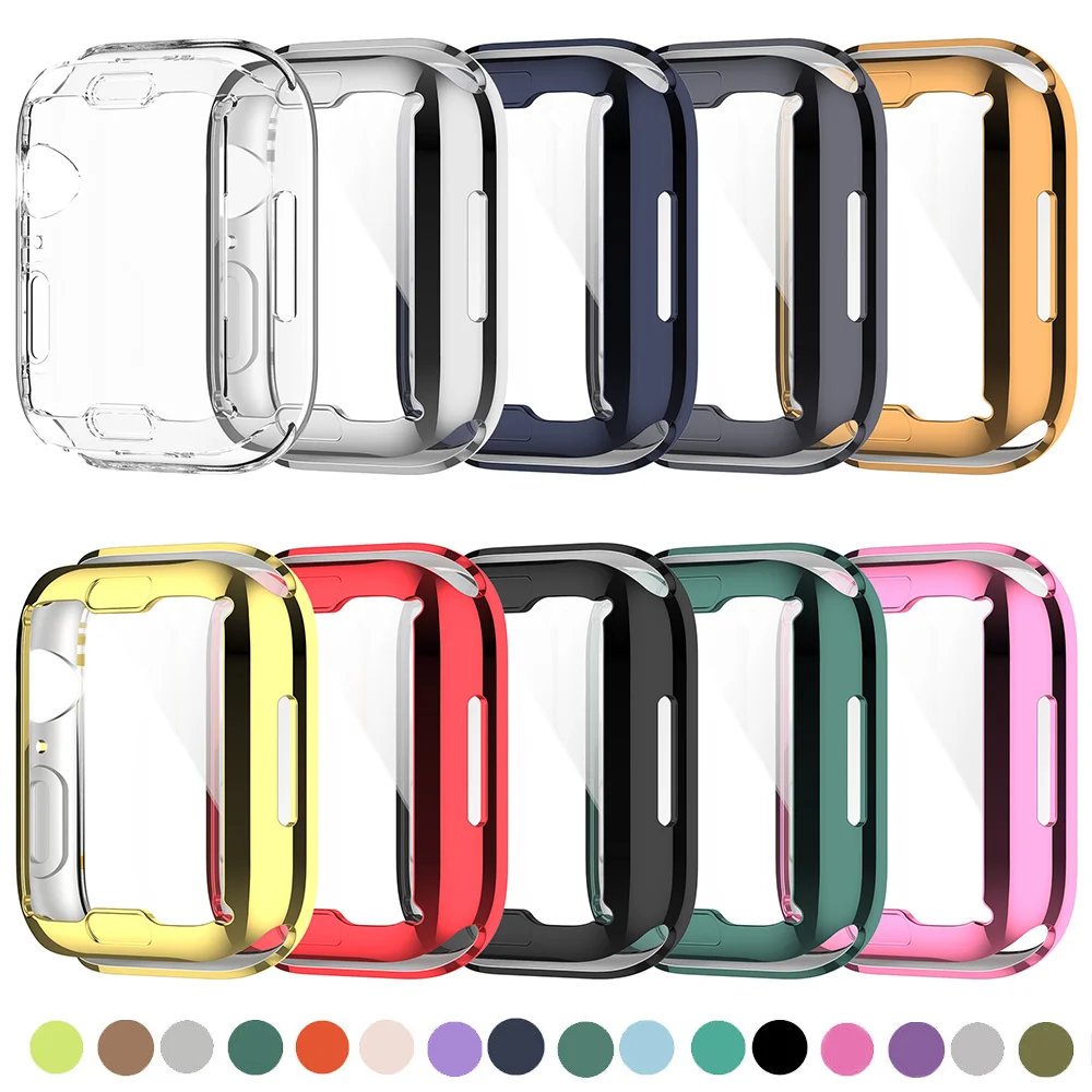 غطاء من البولي يوريثان لسلسلة ساعات أبل 10 9 8 7 6 5 4 SE 41 مللي متر 45 مللي متر 42-44 مللي متر-40 مللي متر واقي للشاشة ملحقات لسوار ساعة أبل