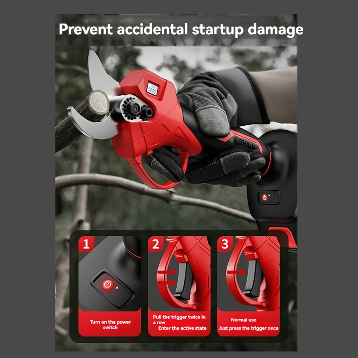 3 cm borstelloze elektrische snoeischaar 2 versnellingen draadloos elektrisch Hot sale gereedschap ta batterij