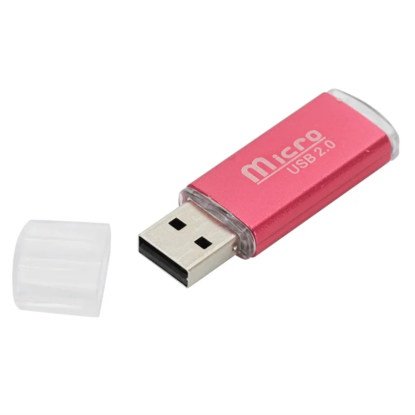 100Pcs เครื่องอ่านการ์ดหน่วยความจำ Mini USB 2.0 Micro SD TF แฟลชพลาสติกแบบพกพาอะแดปเตอร์สำหรับแล็ปท็อปโทรศัพท์มือถืออุปกรณ์เสริม