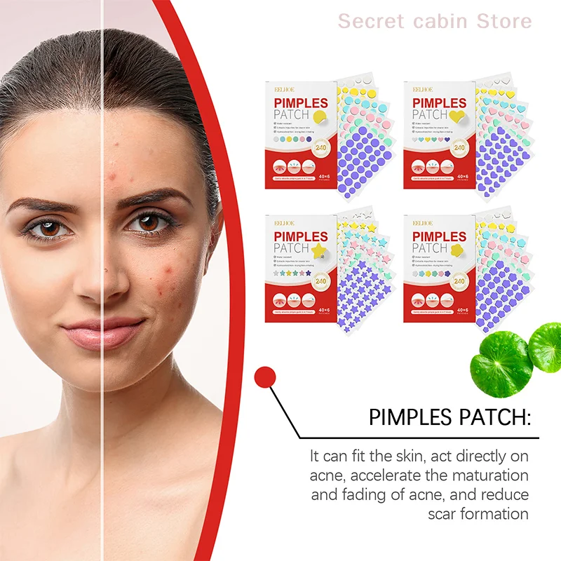 240 Pcs Salicylic Acid Acne PatchesStar Pimple Patch Acne Colorful Invisible Acne Removal Skin Care Stickers Concealer Face Spot