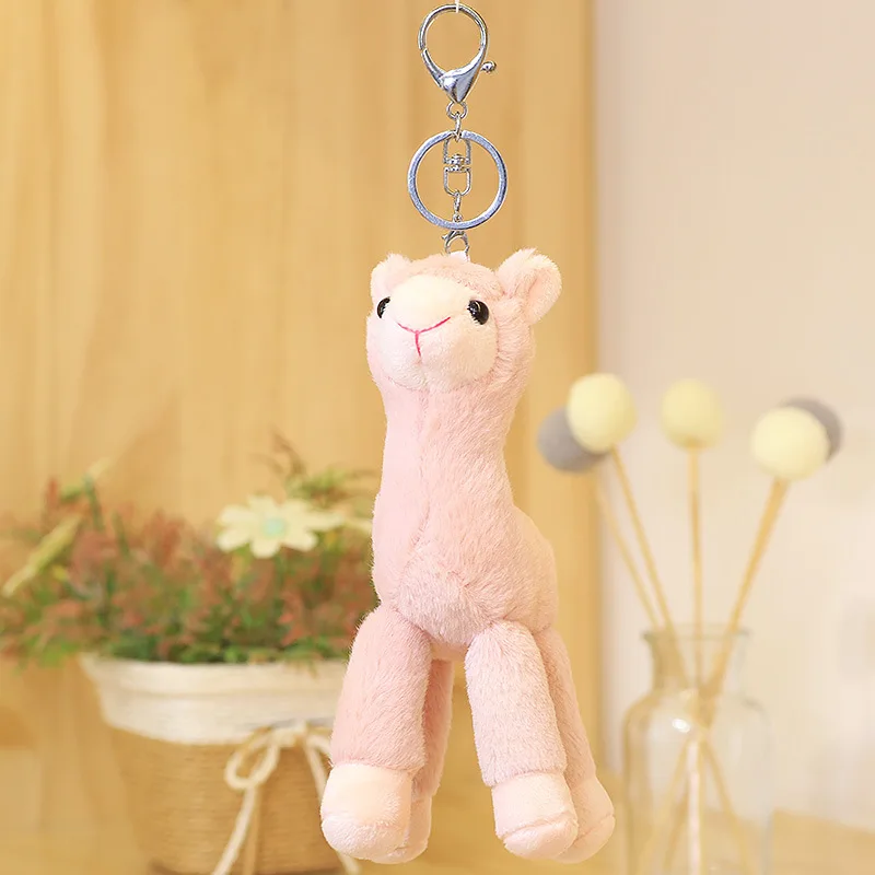 keychain alpaca Soft Key Chain Ornament Cartoon Designed Cute Key Chains Funny Souvenir Gift For Kid Pendants