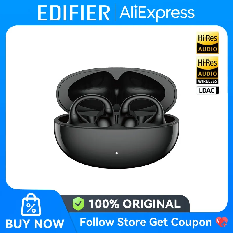 EDIFIER LolliClip couteurs sans fil  oreille ouverte Bluetooth 5.4 haute rsolution LDAC adaptatif ANC couteur connexion multipoint IP56