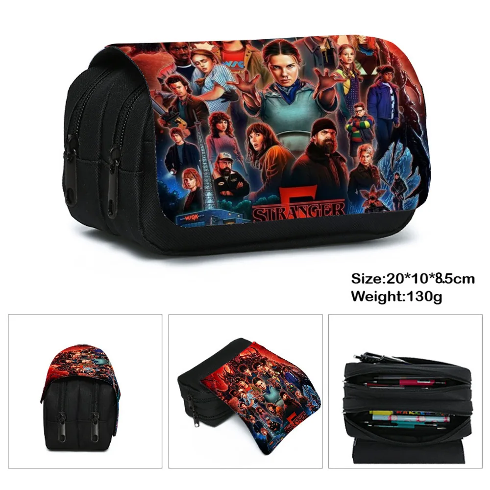 StrangerThings 5 Peripherals Pencil Case, Large Capacity Stationery Organizer Bag for Men, Women and Students Pen Bag