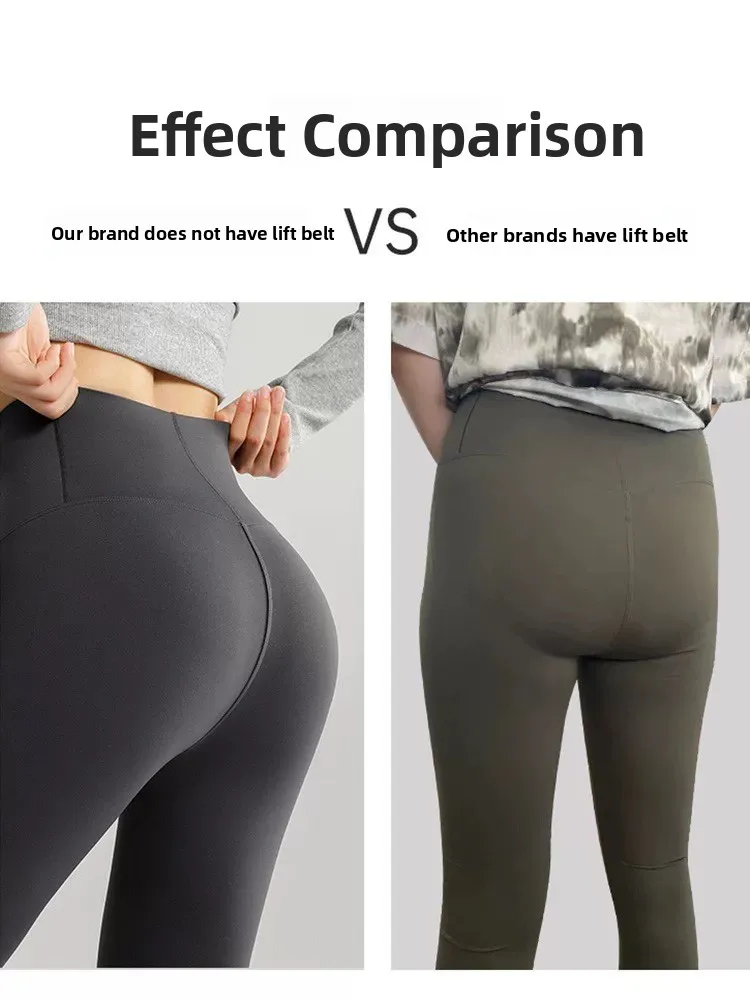 High Waist Fce Lined arkskin Yoga Pants Women's Boting Tight Fit Warm Tummy Control Butt Lifting Nine Point Pants