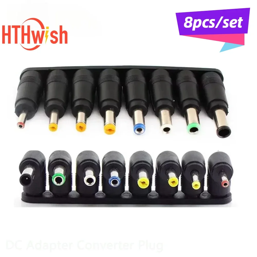 Universal 8-in-1 Multi-Function DC Power Adapter Connector Kit Female Plug for CCTV Router Electronics Ideal for Various Devices