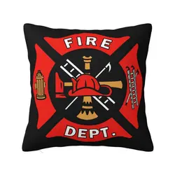 Firefighter Department Logo Cushion Cover 45x45cm Fireman Fire Rescue Soft Cute Pillow Cases Decor Home