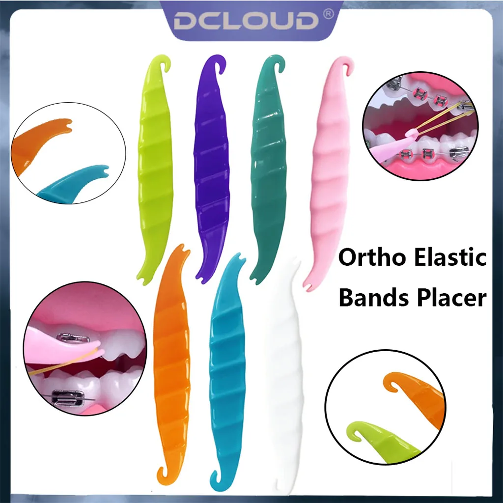 

50Pcs/Bag Disposable Dental Orthodontic Elastic Bands Placer for Teeth Braces Rubber Ligature Rings Dentistry Ortho Accessories