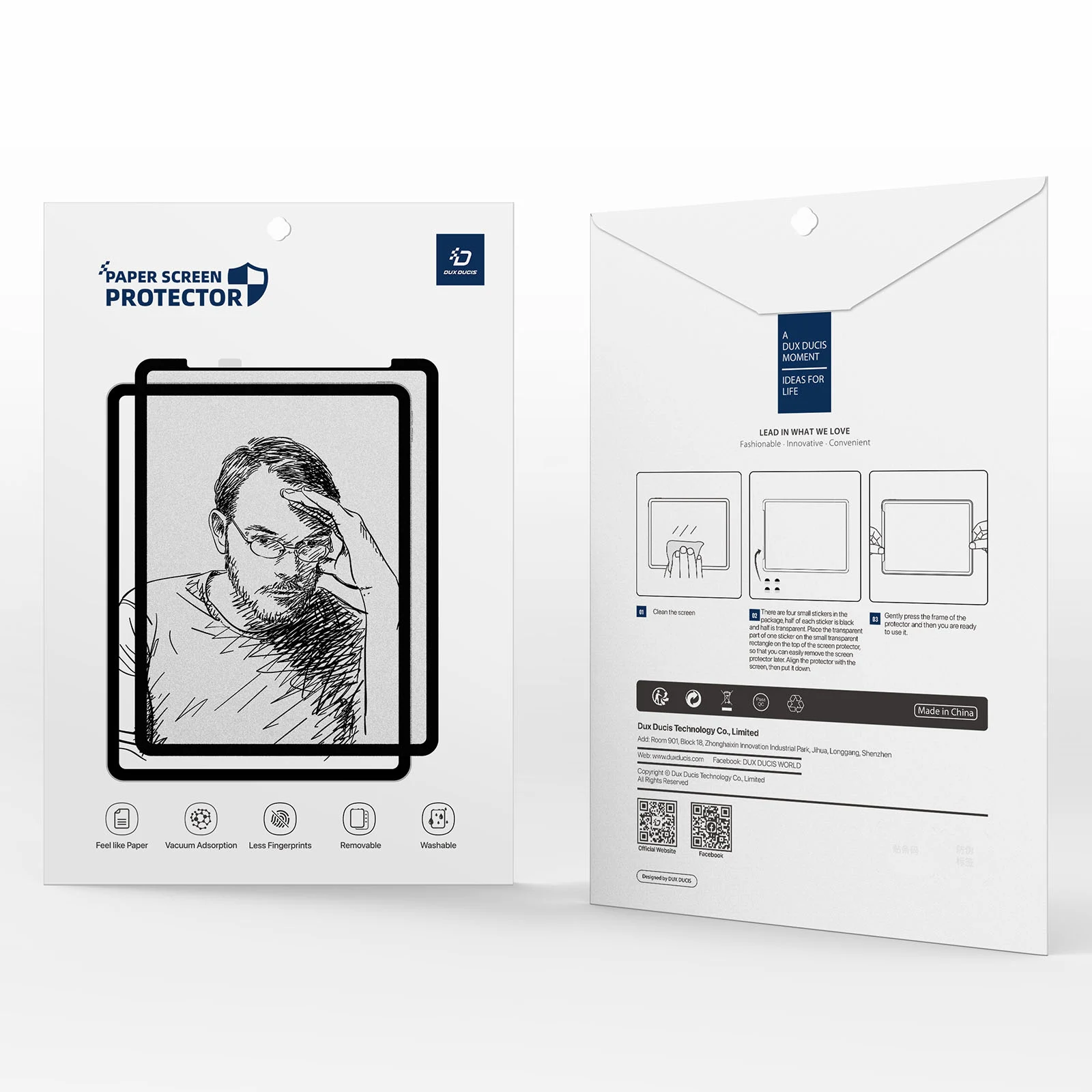 

DUX DUCIS removable Circular use Paper like film For iPad Pro 12.9 (2018) washable Stable without curling edges Screen Protector