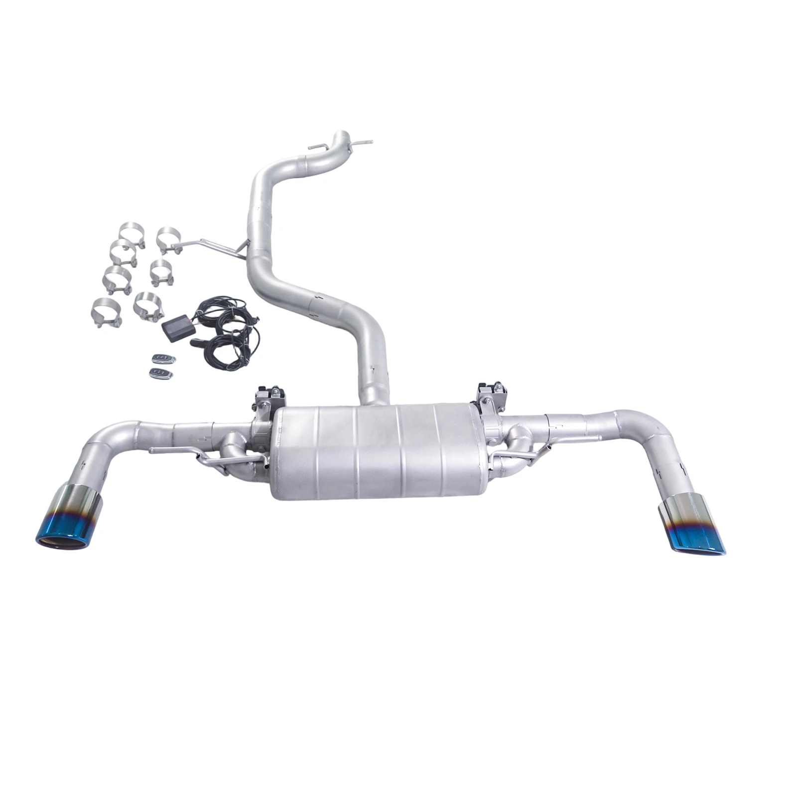 

For 2007-2014 Audi TT MK2 2.0T 8J catback car exhaust system, with valve stainless steel muffler, 2 tips, original car diffuser