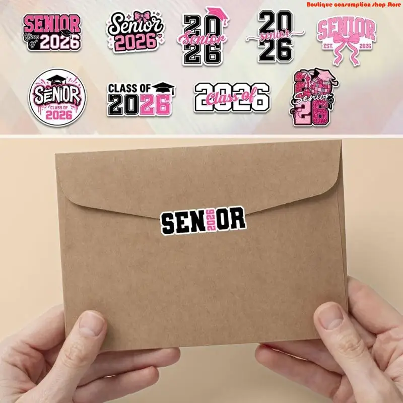 L9NA 2026 Graduation Sticker Pack Additional Waterproof Decorative Labels For Yearbook Laptops Offerings Senior Class
