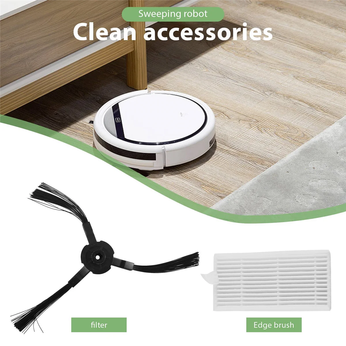 6X فرشاة جانبية + 5X فلتر لـ Lidl SilverCrest SSR 3000 A1 ملحقات المكنسة الكهربائية الروبوتية استبدال المكنسة الكهربائية