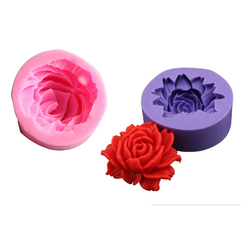 1Pcs Sugarcraft Rose Flowers Leaves Silicone Mold Fondant Cake Form Chocolate Mold Soap Mould Wedding Cake Decorating Tools