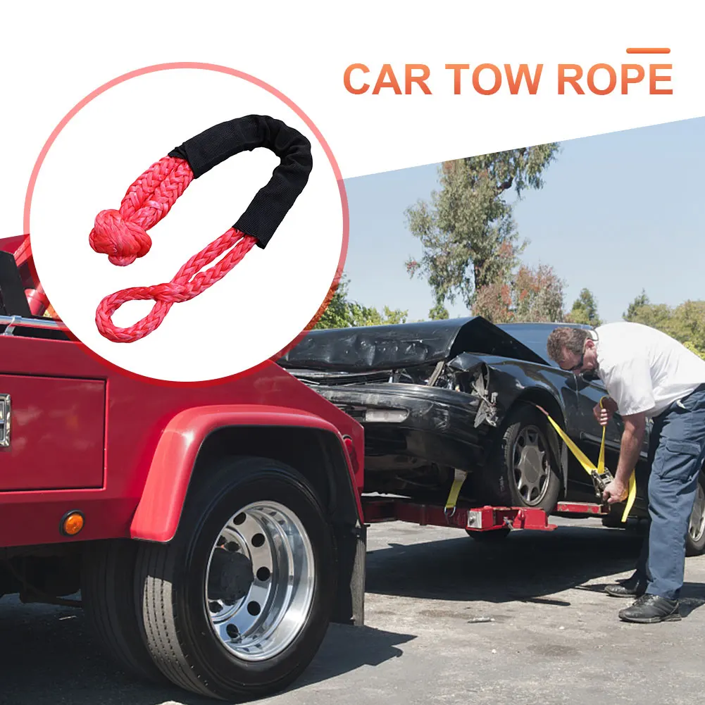 Car Trailer Tape Rope Synthetic Soft Shackle Wear-resistant Recovery Tow Strap Off Road Hook Winch Rope for Trailer Off Road