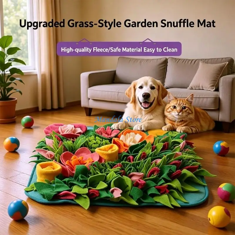 U2JC Dog Snuffle Treat Dispensing Enrichment Toy Mat Calm Toy Foraging Skill