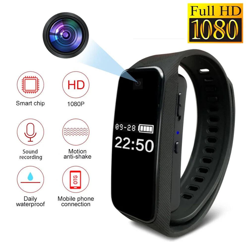 

Minis HD 1080P Cameras Camcorderses Video Recording Bracelet Cameras Minis Cameras Wristband Wearable Device Bracelet Cam