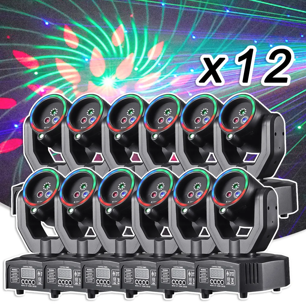 

12 шт. новый 20 Вт движущийся головной светильник RGB лазерный точечный SMD кольцо DMX512 эффект управления для Dj Disco Night Club KTV освещение сцены комнаты