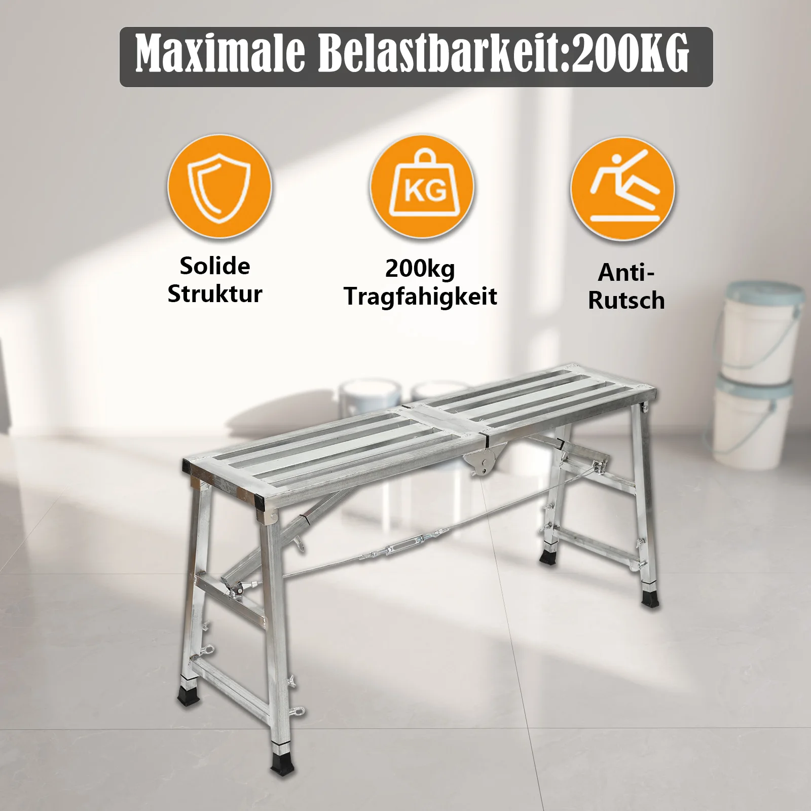 Klappbarer Pferdehocker, Multifunktionaler Pferdehocker, Klappbares Hebe-Dekorationsregal, Speziell Verstärktes Regal, Bau- und Ingenieurladder