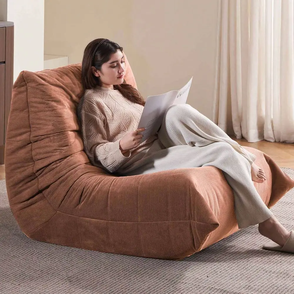 

AdultSize ExtraLarge Bean Bag Chair Memory FoamFilled Bean Bag Sofa, Faux Fur Leisure Chair With Ergonomic Design. It Is A NewSt