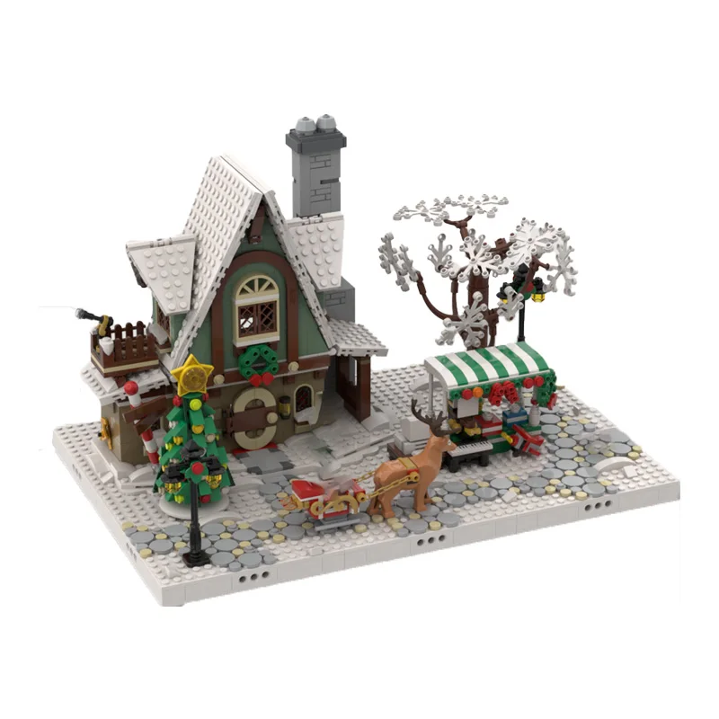 597 PCS Medieval Elf House MOC Customize Modular Building Block Simple Kids Educational Technology Model DIY Assembly Toy Gift
