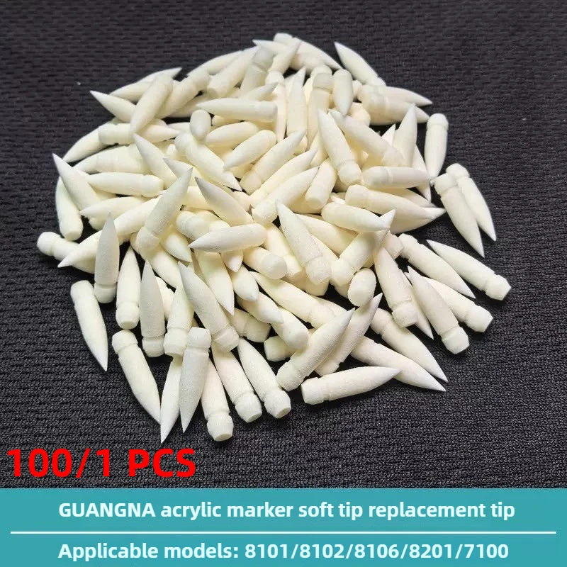 

100/1 PCS GuangNa Replacement Cores for Markers Soft Head Painted for Wood Ceramic DIY Gfit Marker Set Art School Supplies