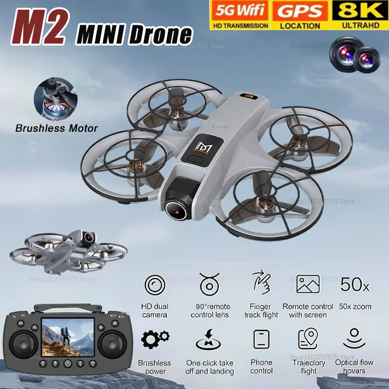 

НОВЫЕ дроны M2 GPS 8K Professional HD 90 ° Двойные камеры 5G WIFI Бесщеточные двигатели для предотвращения препятствий FPV Складной квадрокоптер Игрушки