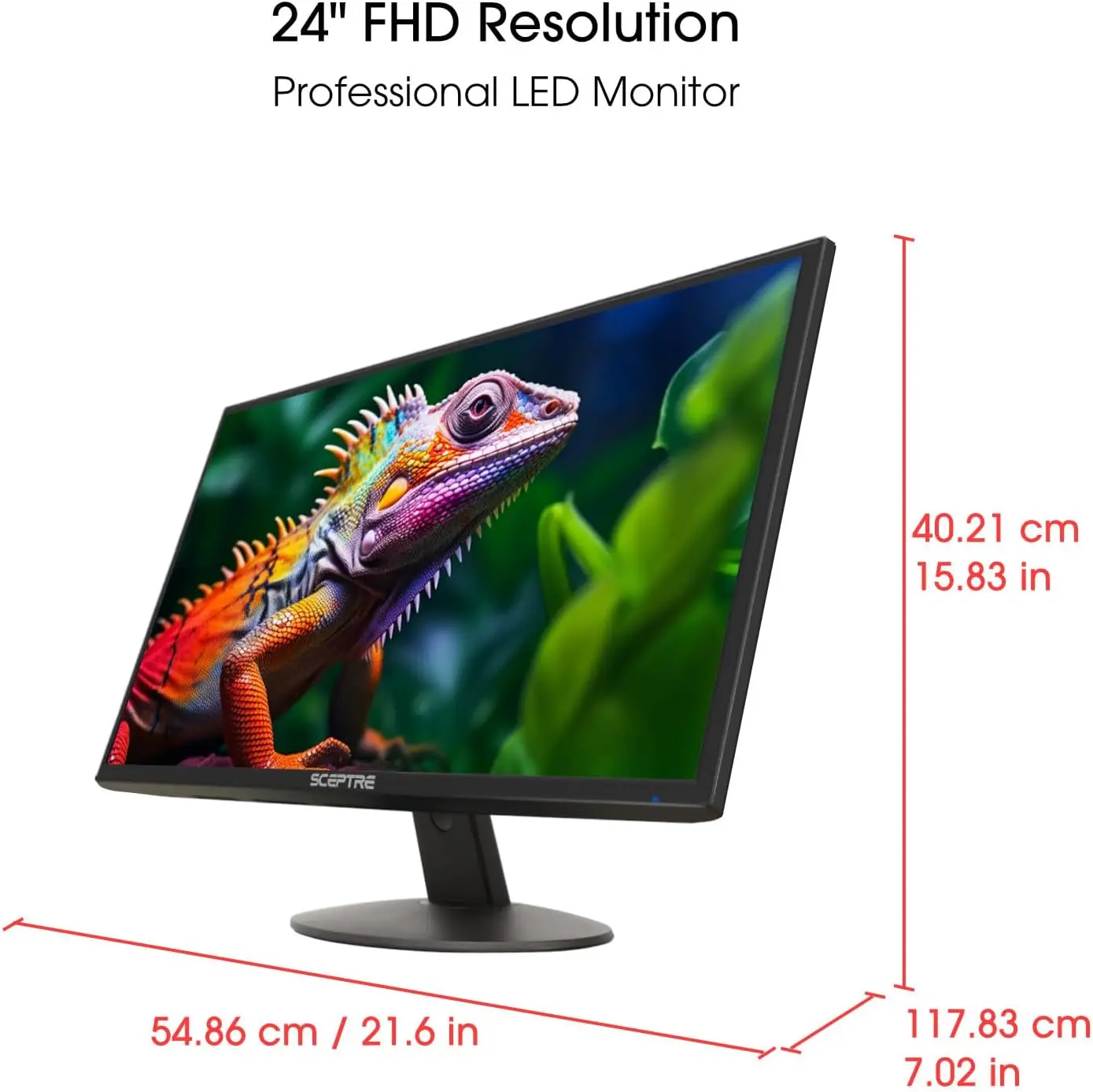 24-inch Professional Thin 1080p LED Monitor 99% sRGB 2x VGA Build-in Speakers, Machine Black (E248W-19203R Series)