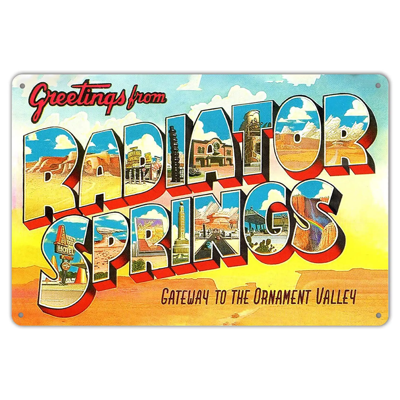 Wisesign 8X12 Inches Radiator Springs Twine - Metal Wall Decor Tin Sign Plaque Art Inspirational