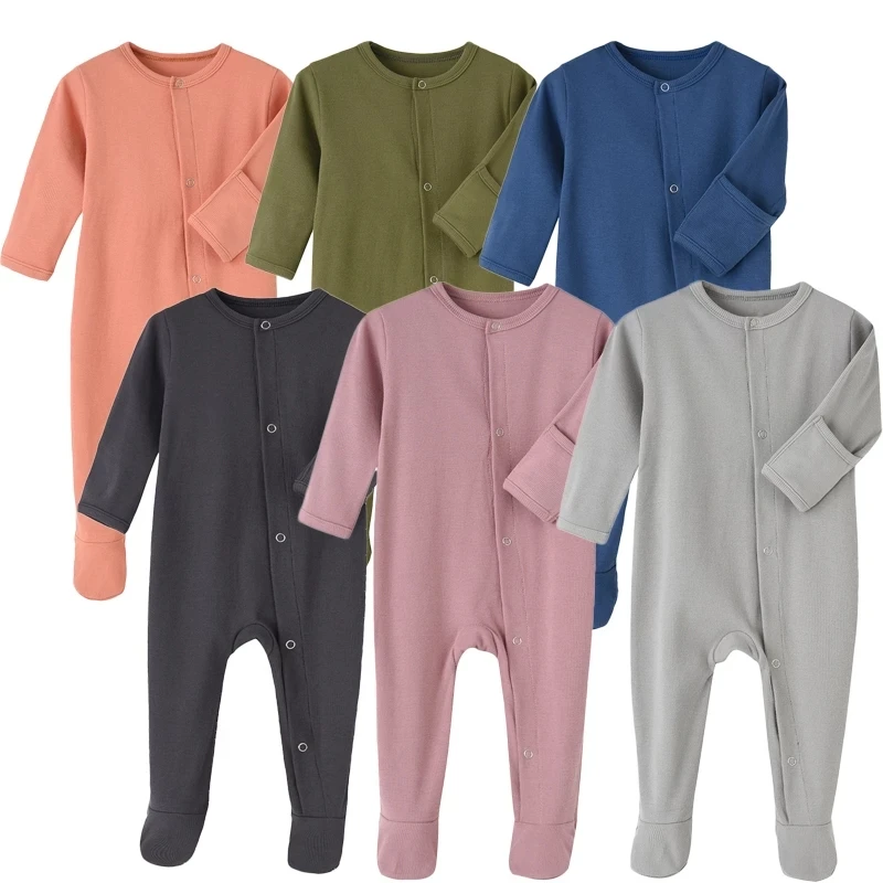 

Soft 100% Cotton Newborn Baby Romper Girl Sleepsuit Boy Pajama Sleepwear Sleeper Long Sleeve Ropa De Bebe Jumpsuit Onepieces