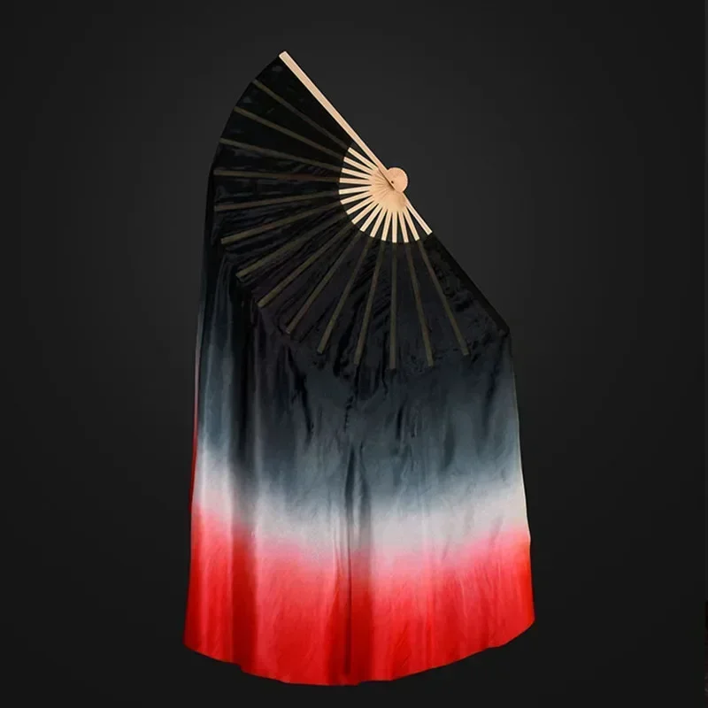 Bellydance Silk Veils Light Weight Flowy Belly Dancing Veil Pairs Black Red Gradient Jiaozhou Dancer Practice Show Pros 2 Layers