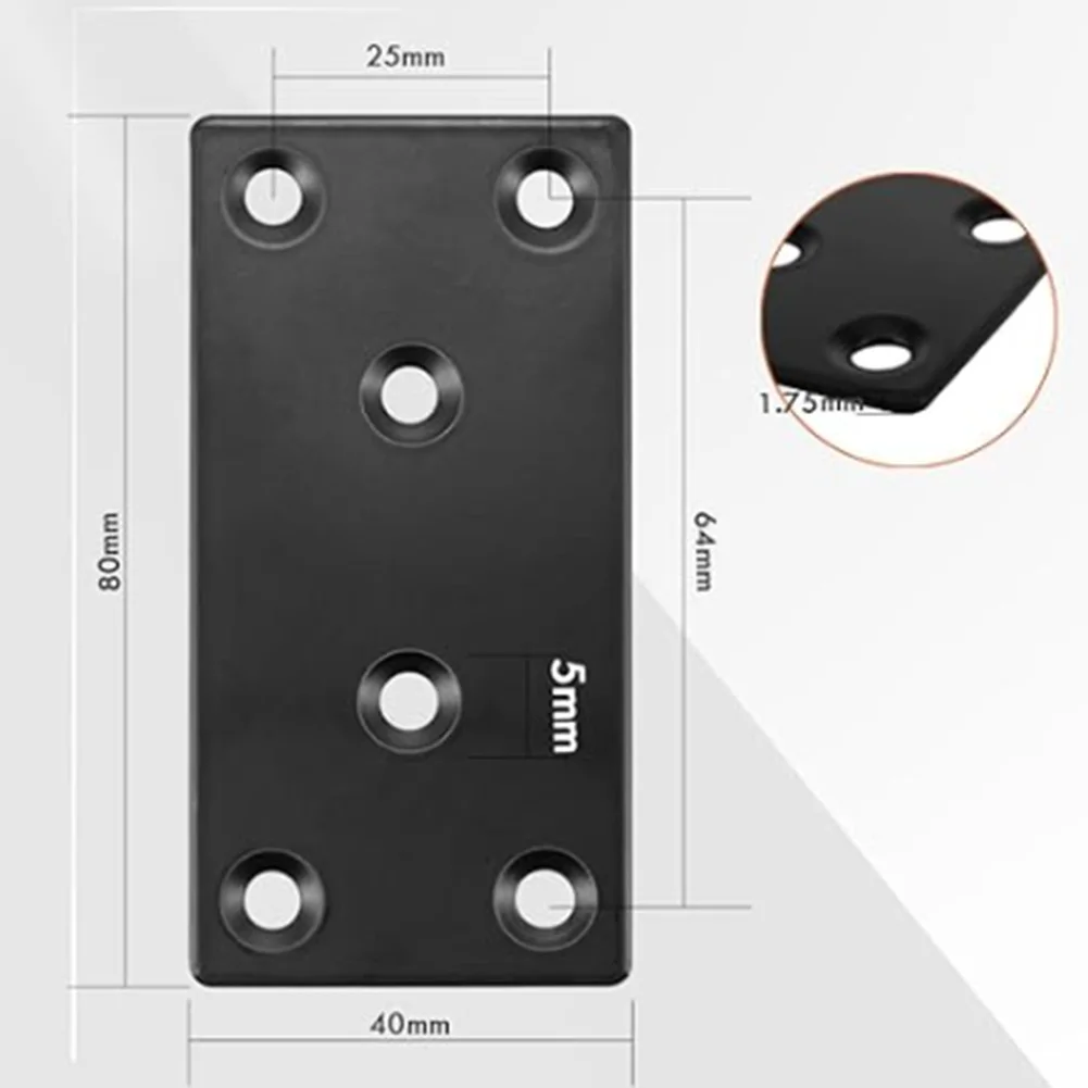 

Connector Plates Metal Brackets Home Improvement Secure And Reinforce Strong Load-bearing Capacity 80*40*1.8mm