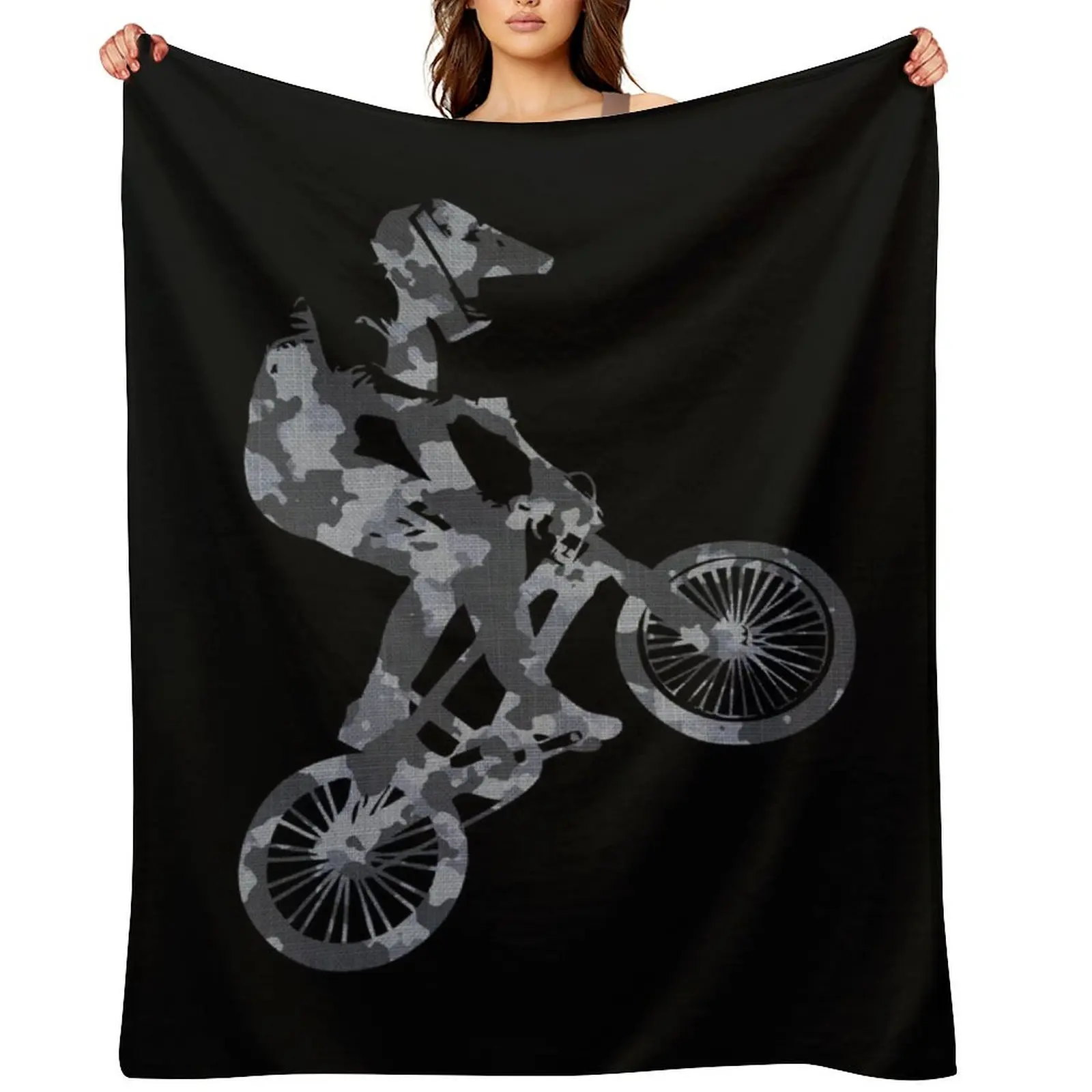 

BMX camouflage grey Throw Blanket Plaid Decorative Throw christmas decoration Decoratives Blankets