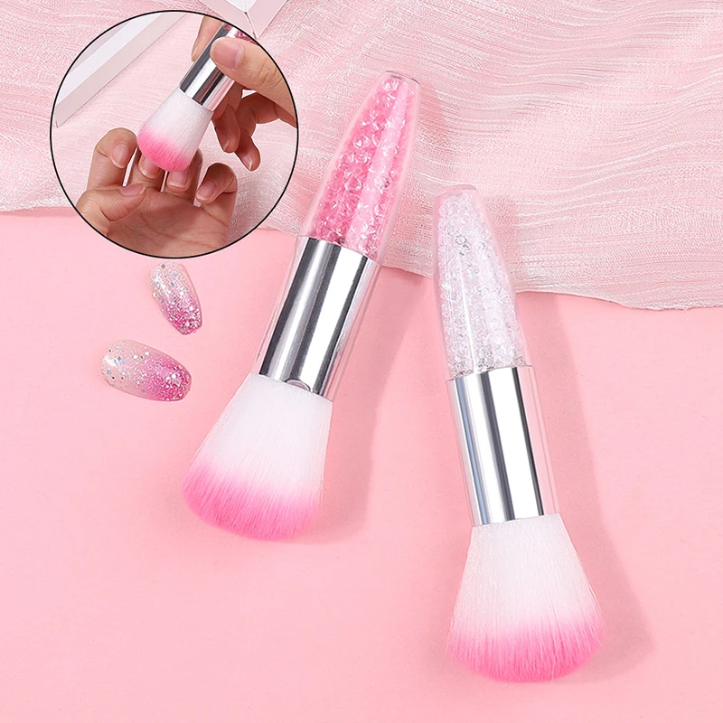 Nail Dust Cleaning Brush Manicure Brush Dazzling Crystal Powder Blush Loose Brush Salon Makeup Beauty Nail Accessories Tools