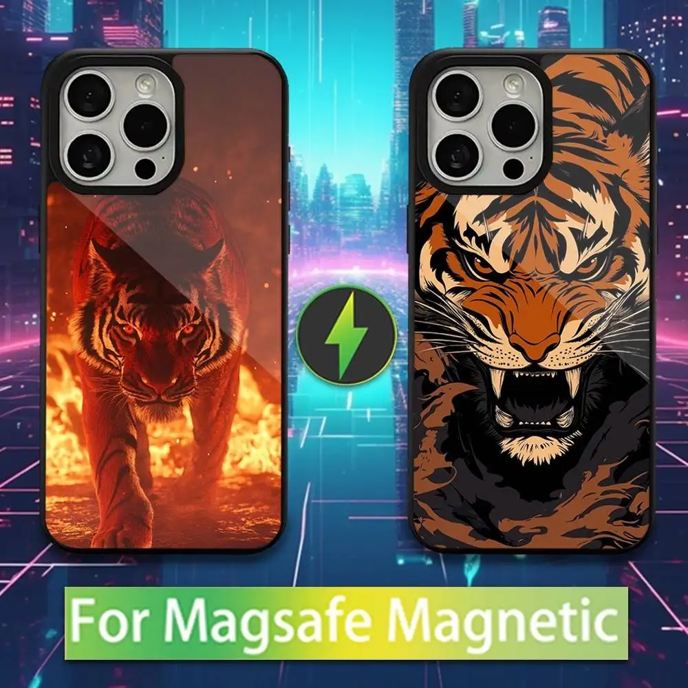 

Cool Art Animal Tiger Phone Case For iPhone 16,15,17,14,13,12,11,Pro,Max,Plus,Mini,Magsafe,Magnetic Wireless Charging Case