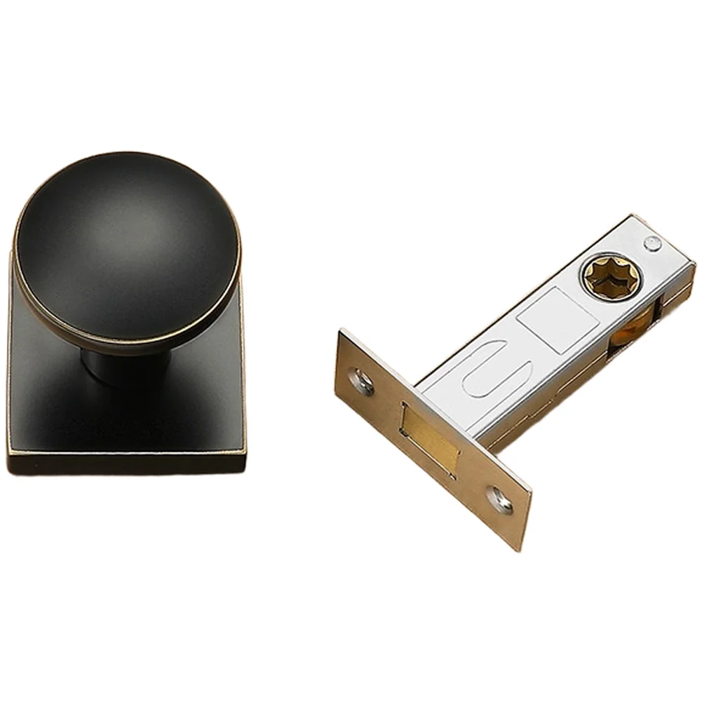 For Minimalist Bedroom Bronze Minimalist Door Lock Single Sided Door Handle Protection Smooth Locking Mechanism